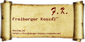 Freiberger Kesző névjegykártya